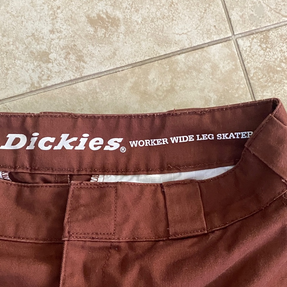 Dickies Wide Leg Pants Brown - Picture 6 of 7